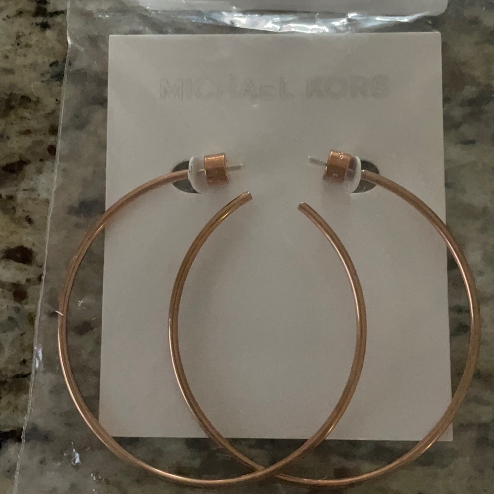 NWT MK rose hoop earrings